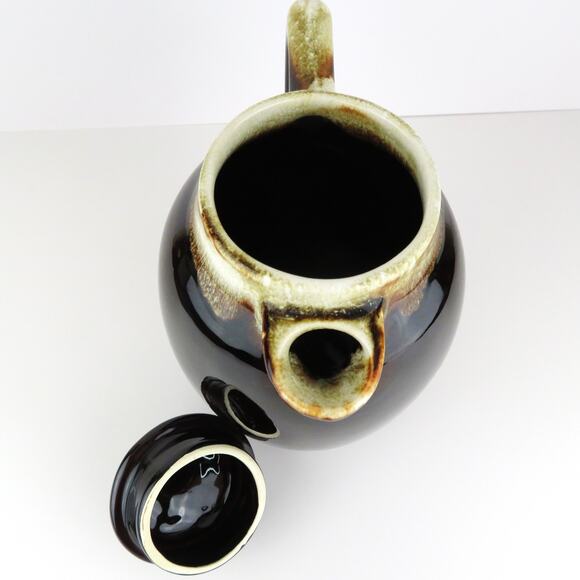 Vintage Pfaltzgraff Stoneware Brown Drip Glaze Tea/Coffee Pot w/Lid Cottage Core - Picture 7 of 14